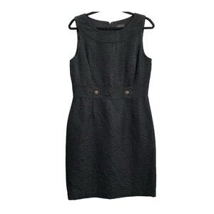 TAHARI Women Lenni Sheath Dress Zip Back Sleeveless Lined Sz 10 Black 13-10